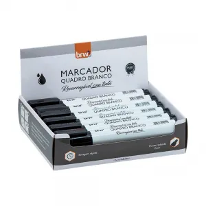 MARCADOR QUADRO BR C/12 RECARREG PONTA 2MM PR BRW