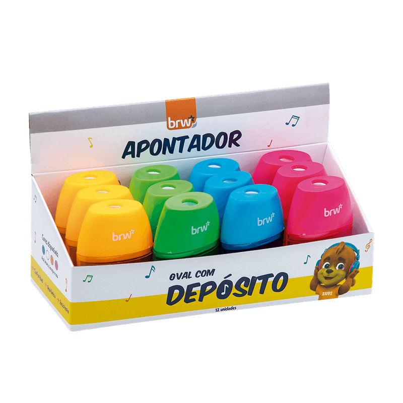 APONTADOR C/DEP OVAL CORES BRW