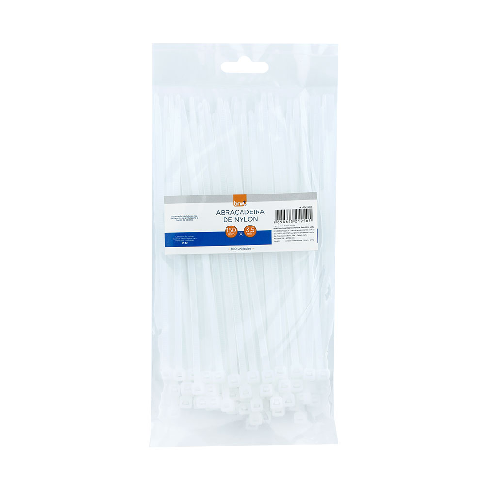 ABRACADEIRA NYLON 150X3,5MM C/100 BRW