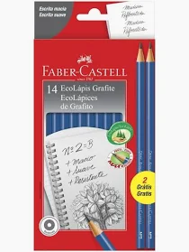 LAPIS ECOLAPIS Nº 2 GRAFITE C/12UN GRIP AZ FABER CASTELL