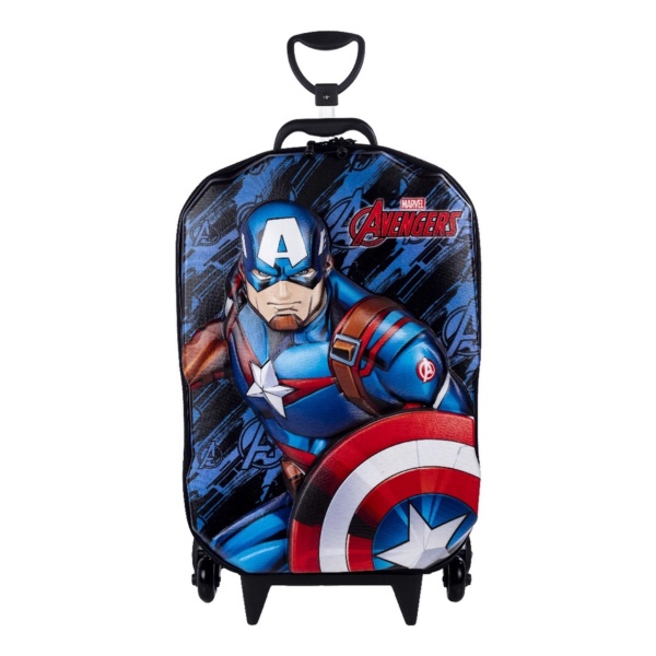 MOCHILA C/RODAS CAPITAO AMERICA 3D MAX TOY