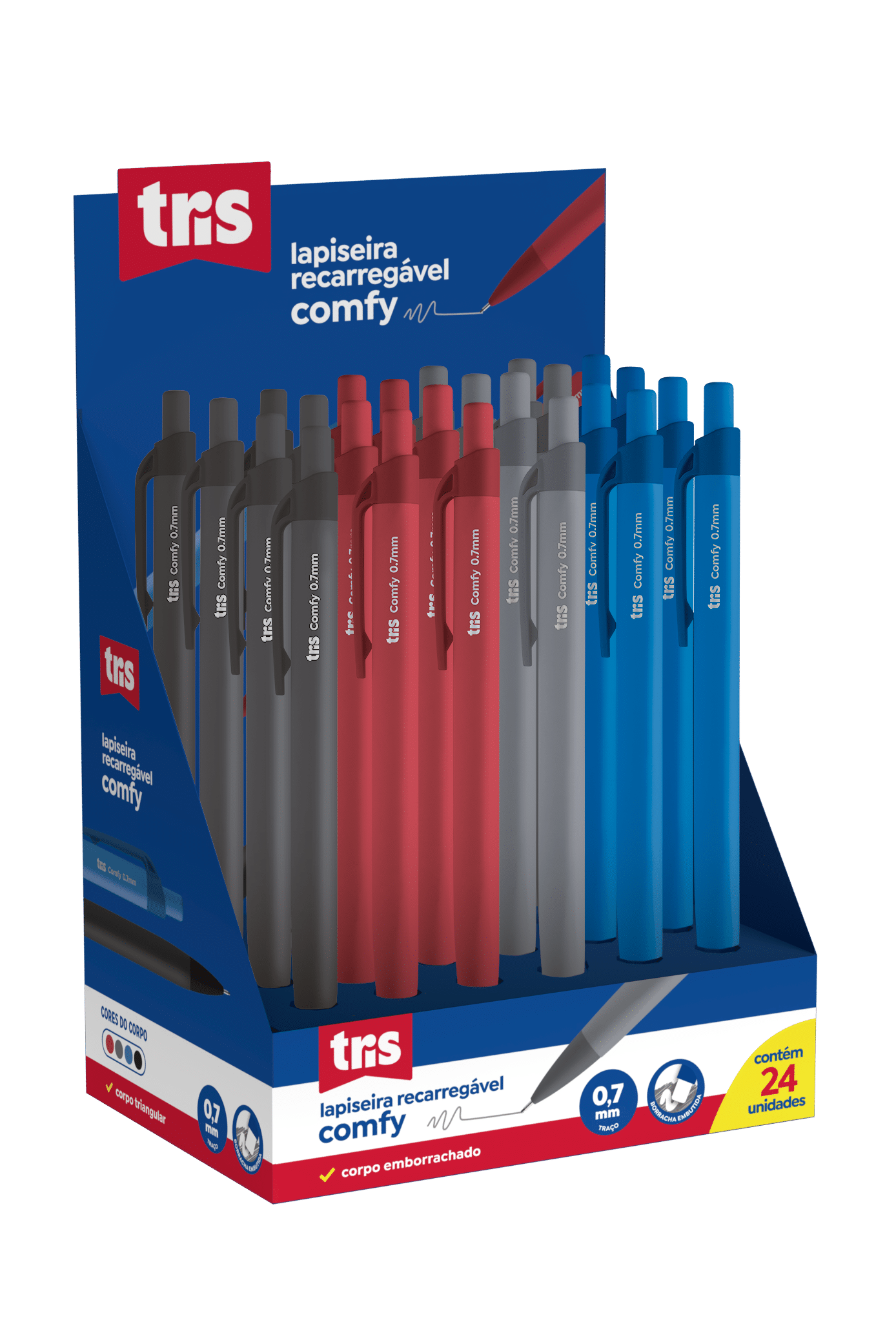 LAPISEIRA 0.7MM C/24 COMFY CORES TRIS