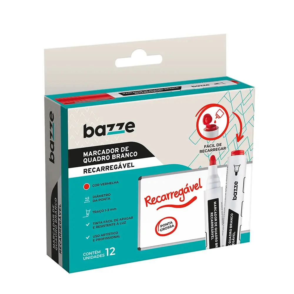 MARCADOR QUADRO BR C/12 RECARREG VM BAZZE