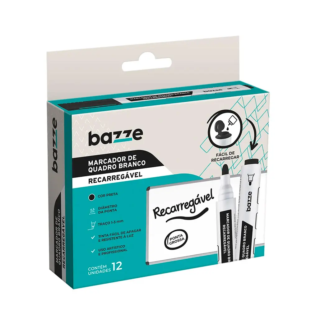 MARCADOR QUADRO BR C/12 RECARREG PR BAZZE