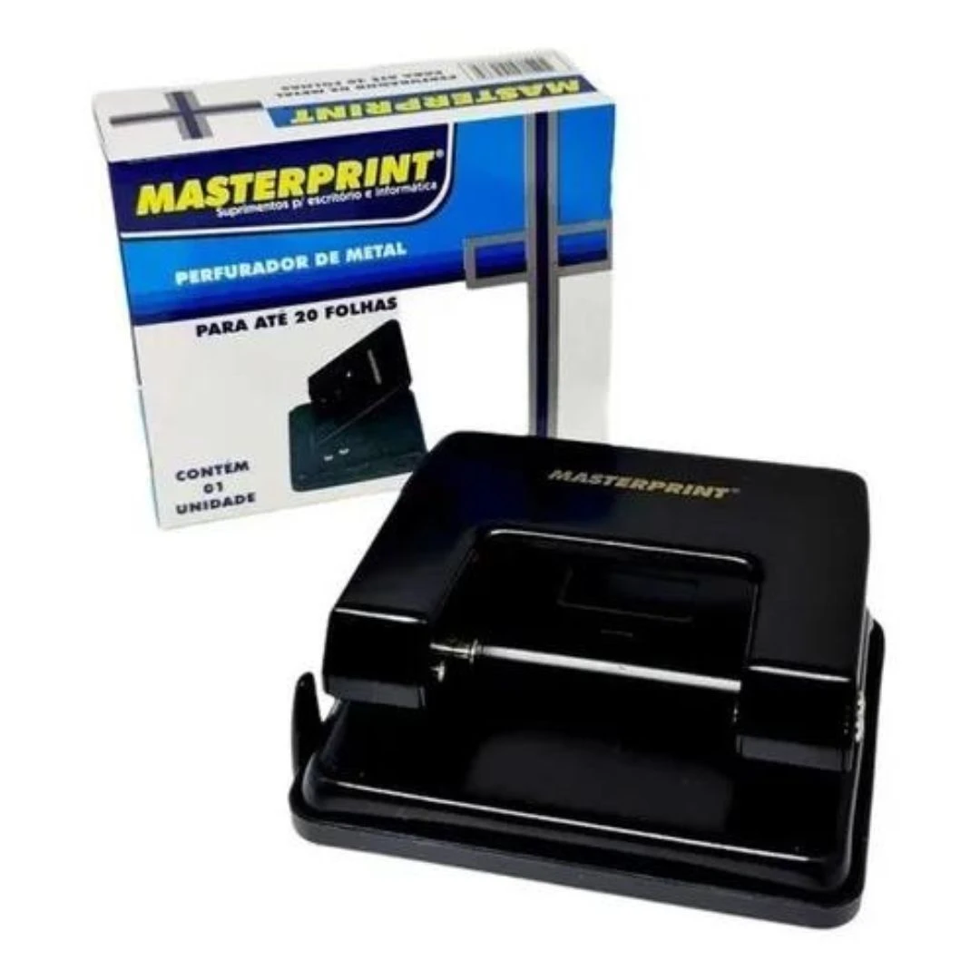 PERFURADOR 2 FUROS METAL 20F MP801 PR MASTERPRINT