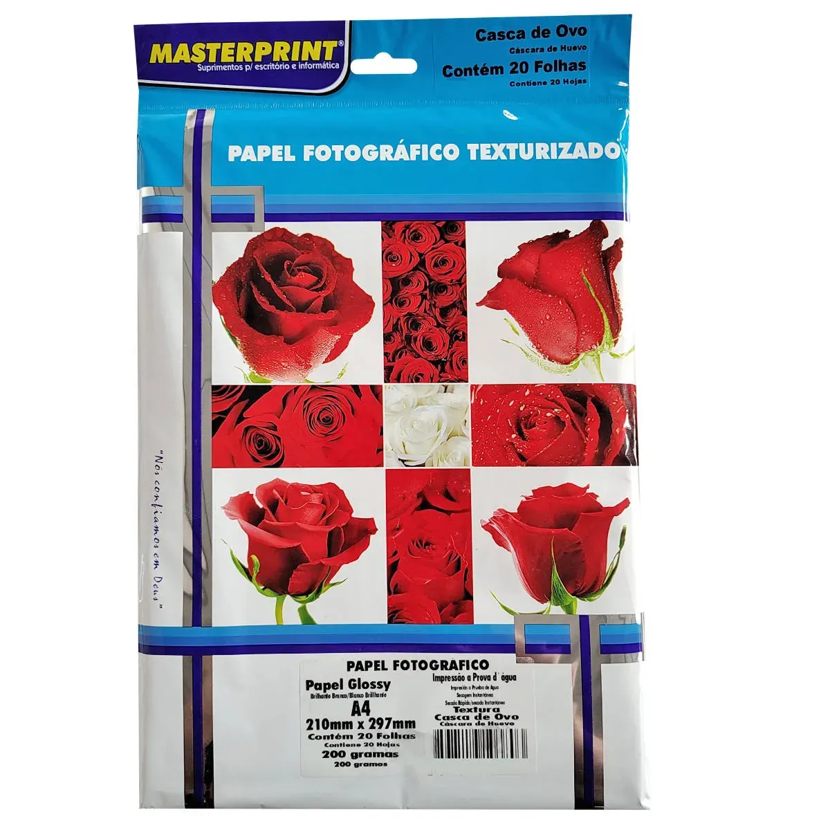PAPEL A4 GLOSSY TEXT LINHO 200G 20F MASTERPRINT