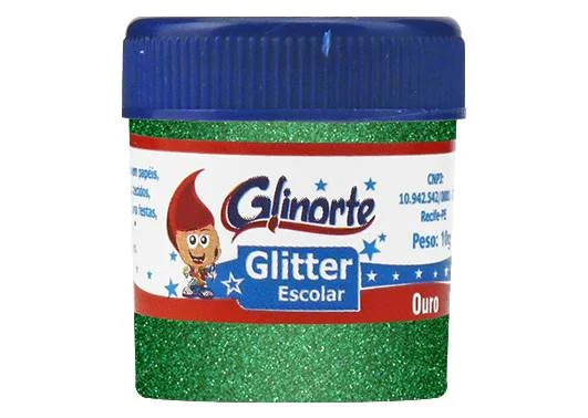 GLITTER PVC ESC 10G C/4 VERDE GLINORTE