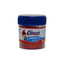 GLITTER PVC ESC 10G C/4 VERMELHO GLINORTE