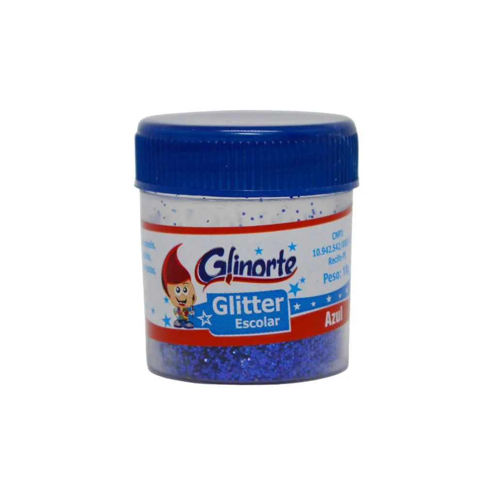 GLITTER PVC ESC 10G C/4 AZ GLINORTE