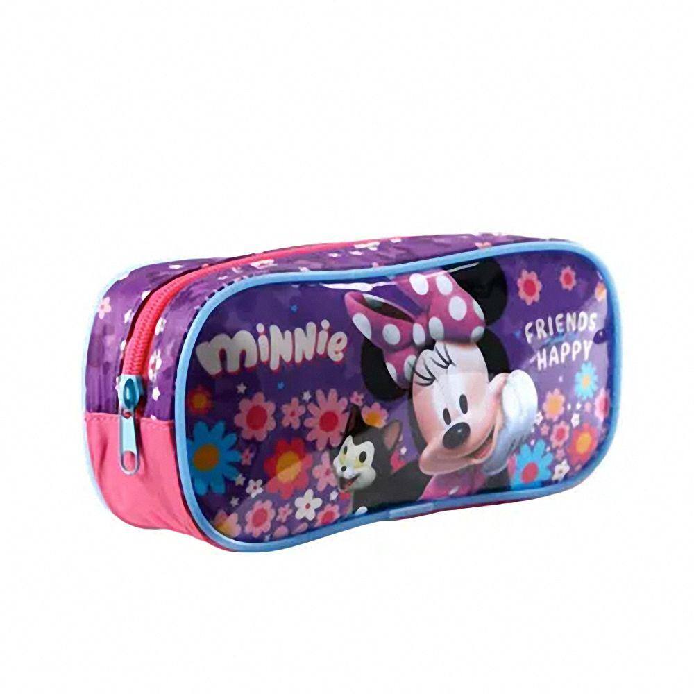 MOCHILA C/RODAS 16 + LANCHEIRA X1 + ESTOJO SIMPLES MINNIE