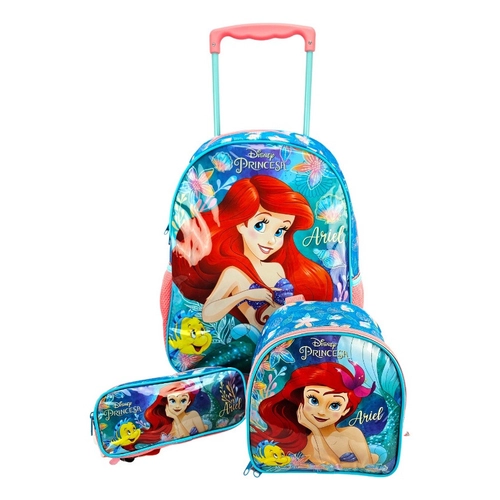 MOCHILA C/RODAS 16 + LANCHEIRA X + ESTOJO SIMPLES ARIEL