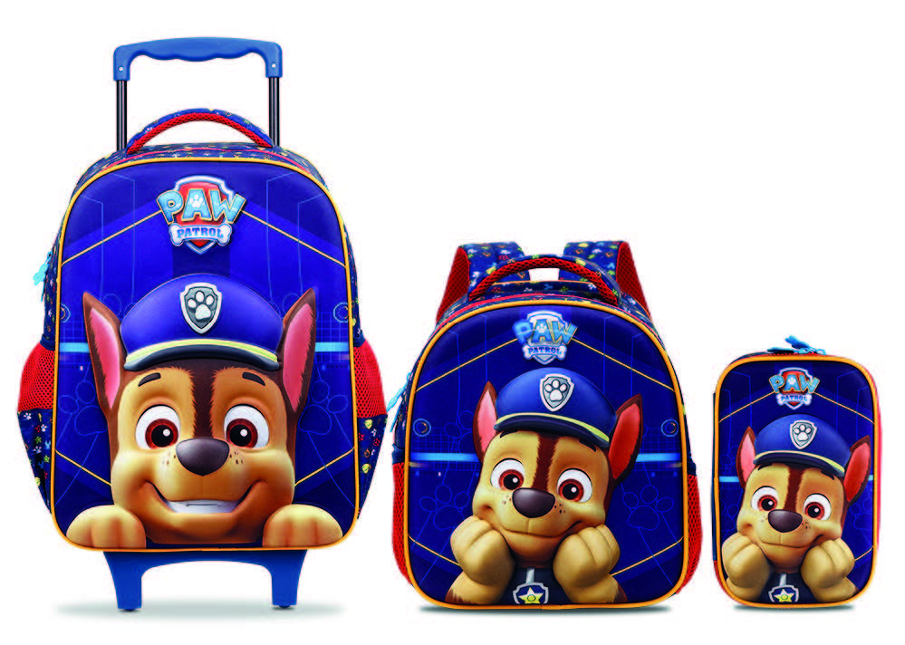 MOCHILA C/RODAS 16 + LANCHEIRA SE + ESTOJO BOX PATRULHA
