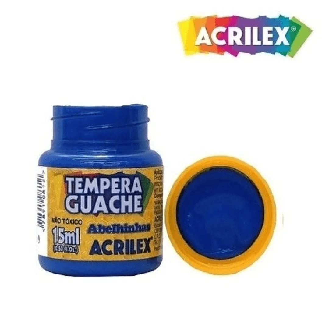 TINTA GUACHE 15ML ABELHINHAS C/12 AZ TURQUESA ACRILEX