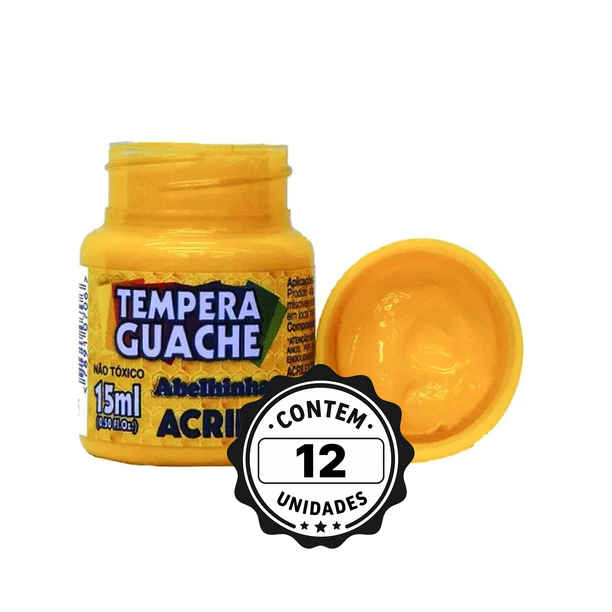 TINTA GUACHE 15ML ABELHINHAS C/12 AM OURO ACRILEX