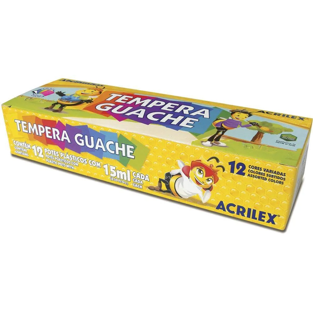 TINTA GUACHE 15ML ABELHINHAS C/12 BR ACRILEX