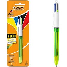 CANETA ESF 1.0 FLUO 4EM1 BLISTER C/1 CORES BIC