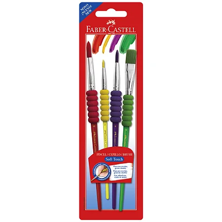 PINCEL ESCOLAR SOFT TOUCH BLISTER C/4 FABER CASTELL