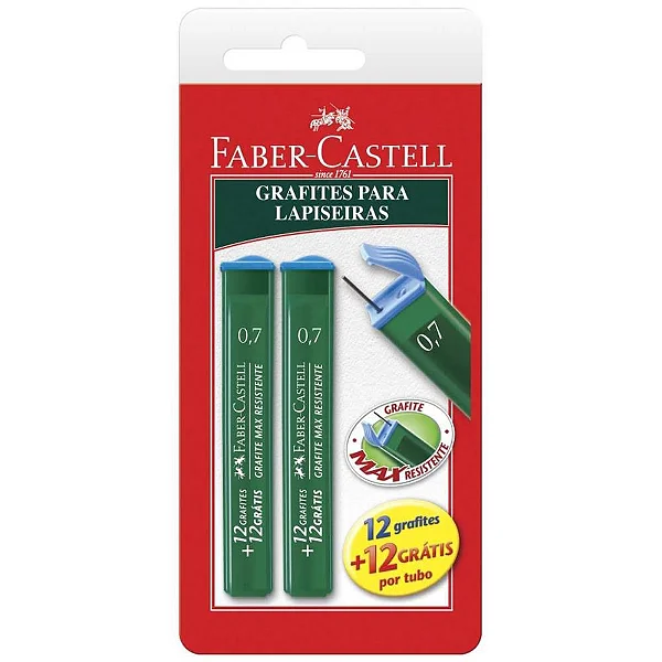 MINA GRAFITE 0.7MM 2B POLYMER BLISTER C/2 FABER CASTELL