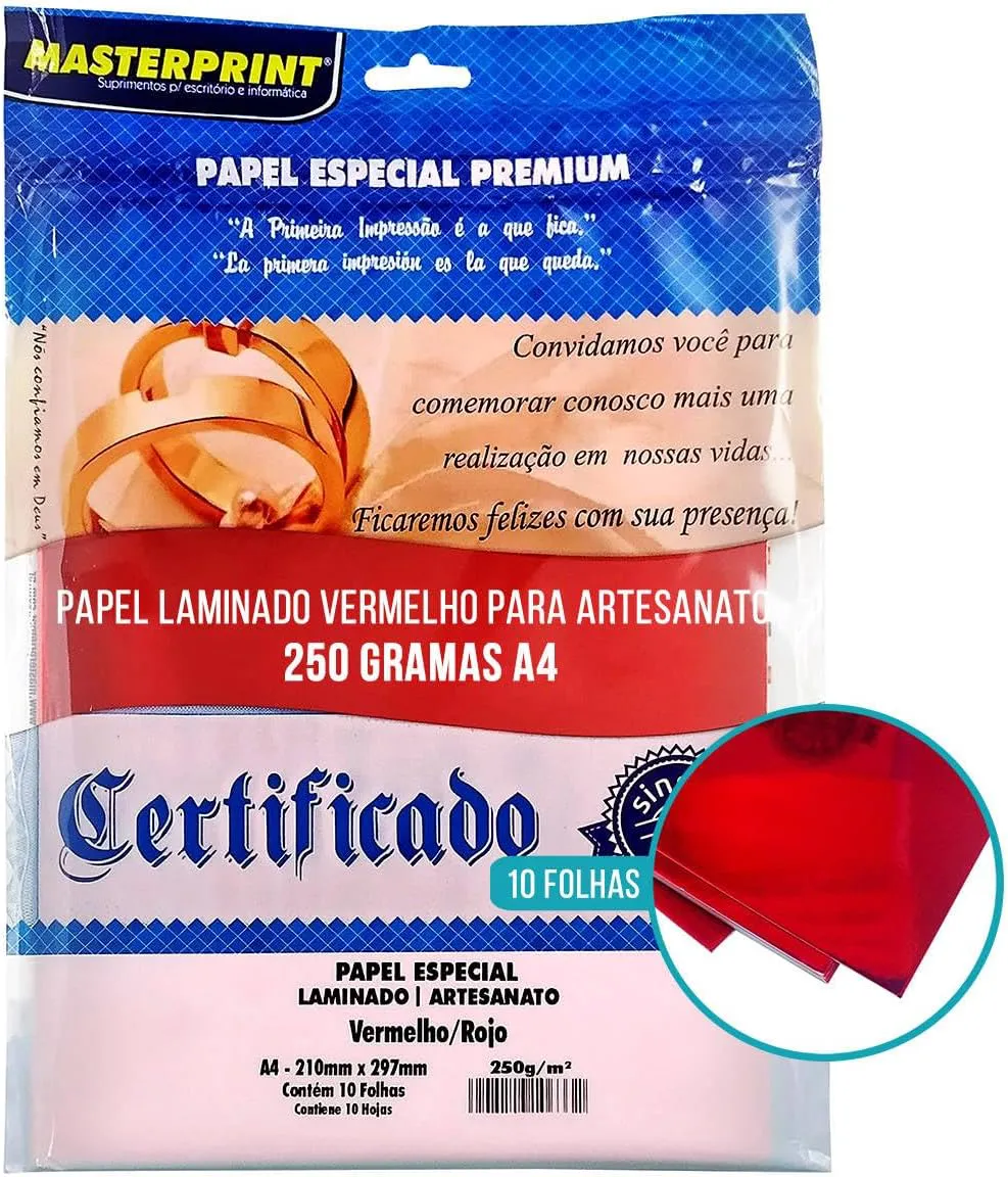 PAPEL A4 LAMINADO 250G 10F VM MASTERPRINT