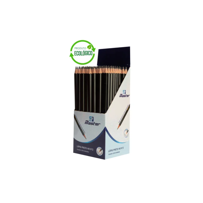 LAPIS PRETO HB  N°2 SEXTAVADO C/144 S/BOR PR MASTER