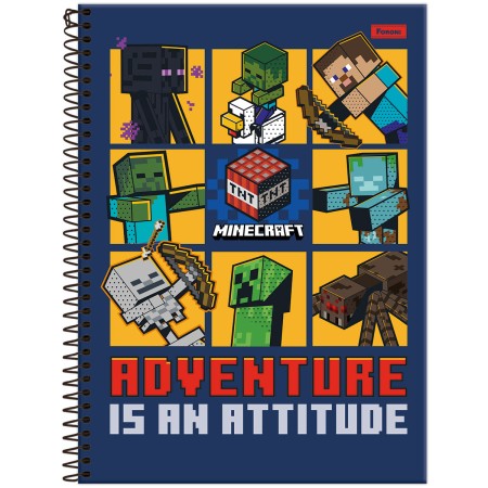 CADERNO ESP UNIV CD 10M 160F C/4 MINECRAFT MASC FORONI