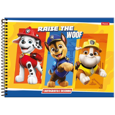 CADERNO ESP CARTOG CD 80F C/5 PATRULHA CANINA FORONI