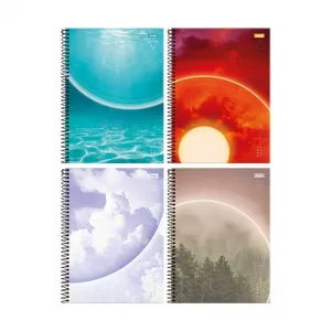 CADERNO ESP UNIV CD 10M 160F C/4 LONGBOARD MASC FORONI