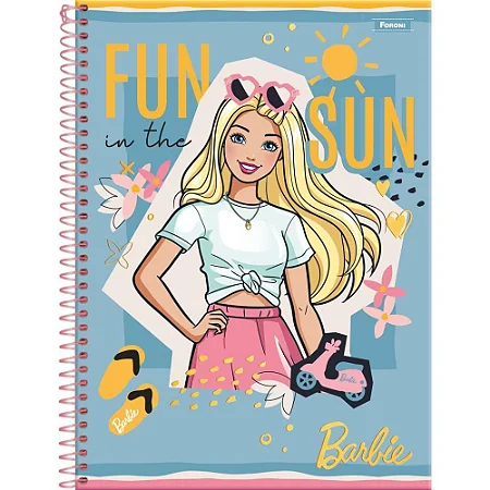 CADERNO ESP UNIV CD 1M 80F C/4 BARBIE LOVE FEM FORONI