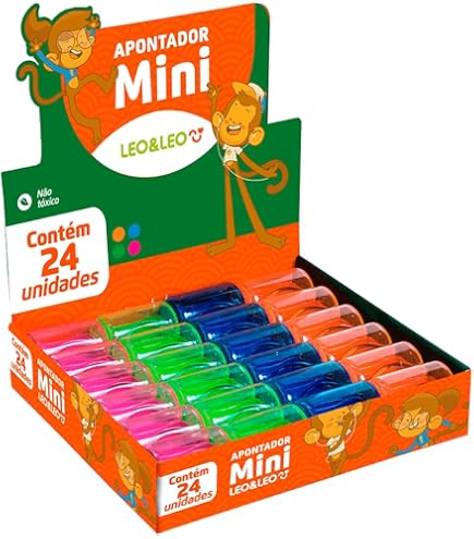 APONTADOR SIMPLES RETANGULAR C/24 CORES LEO E LEO