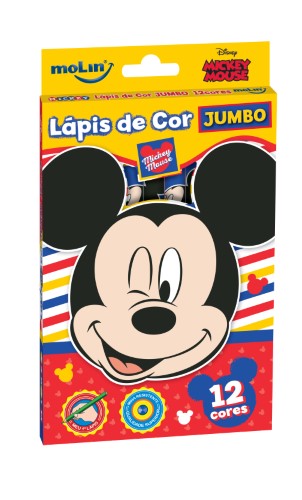 LAPIS DE COR JUMBO PCT/3 MICKEY 12 CORES MOLIN