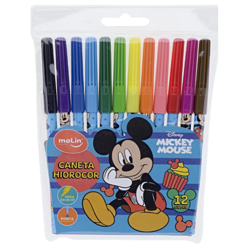 CANETA HIDROG PCT/5 12 CORES MICKEY MOLIN