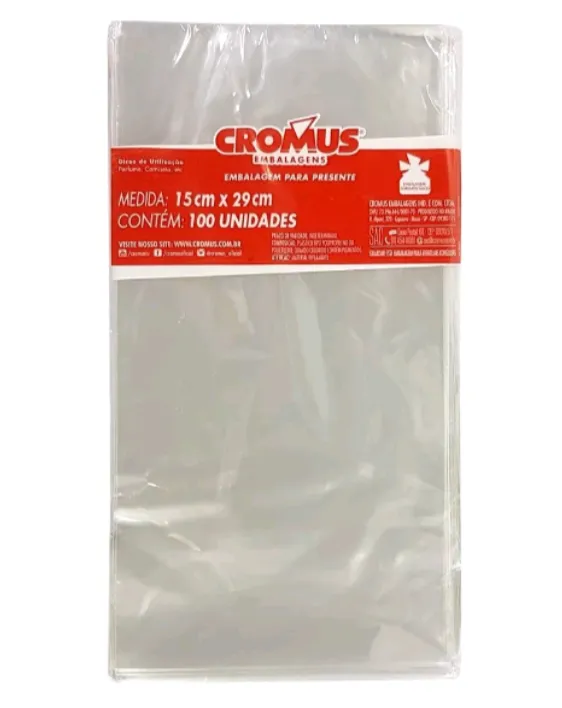 SACO TRANSP P/PRESENTE 15X29 C/50 CROMUS