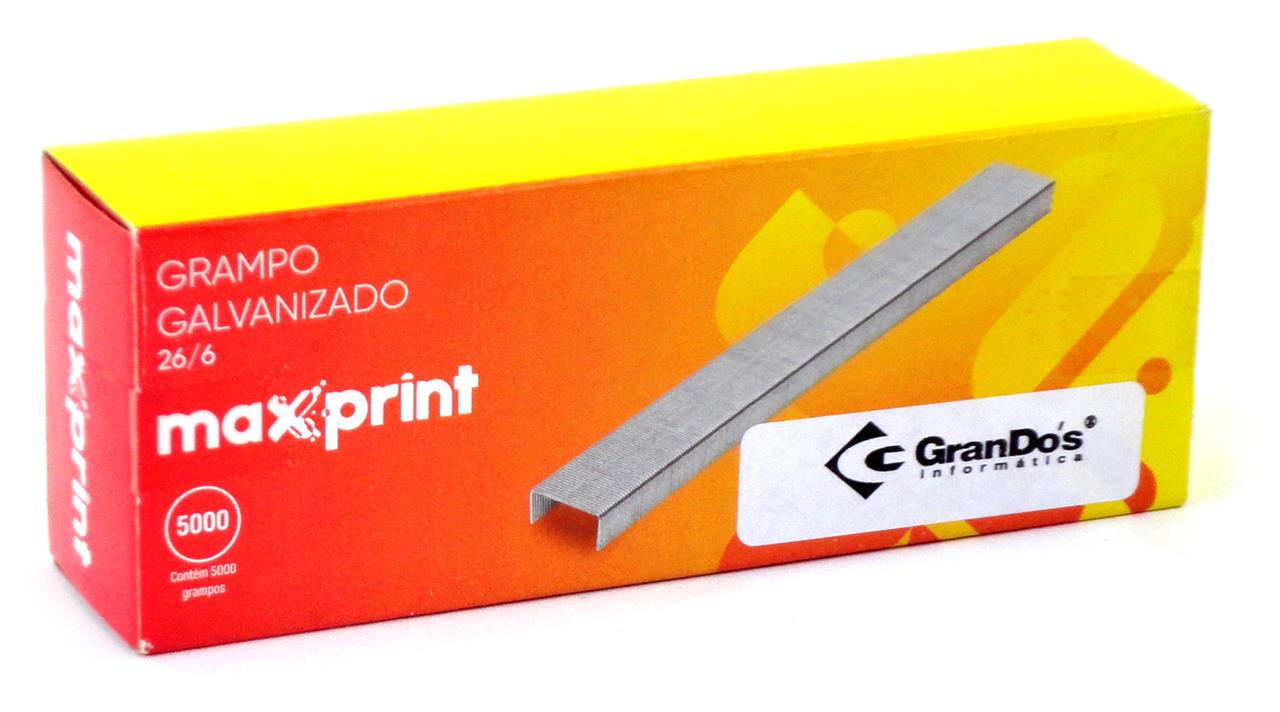 GRAMPO 26/6 GALVANIZADO C/ 5000UN MAXPRINT