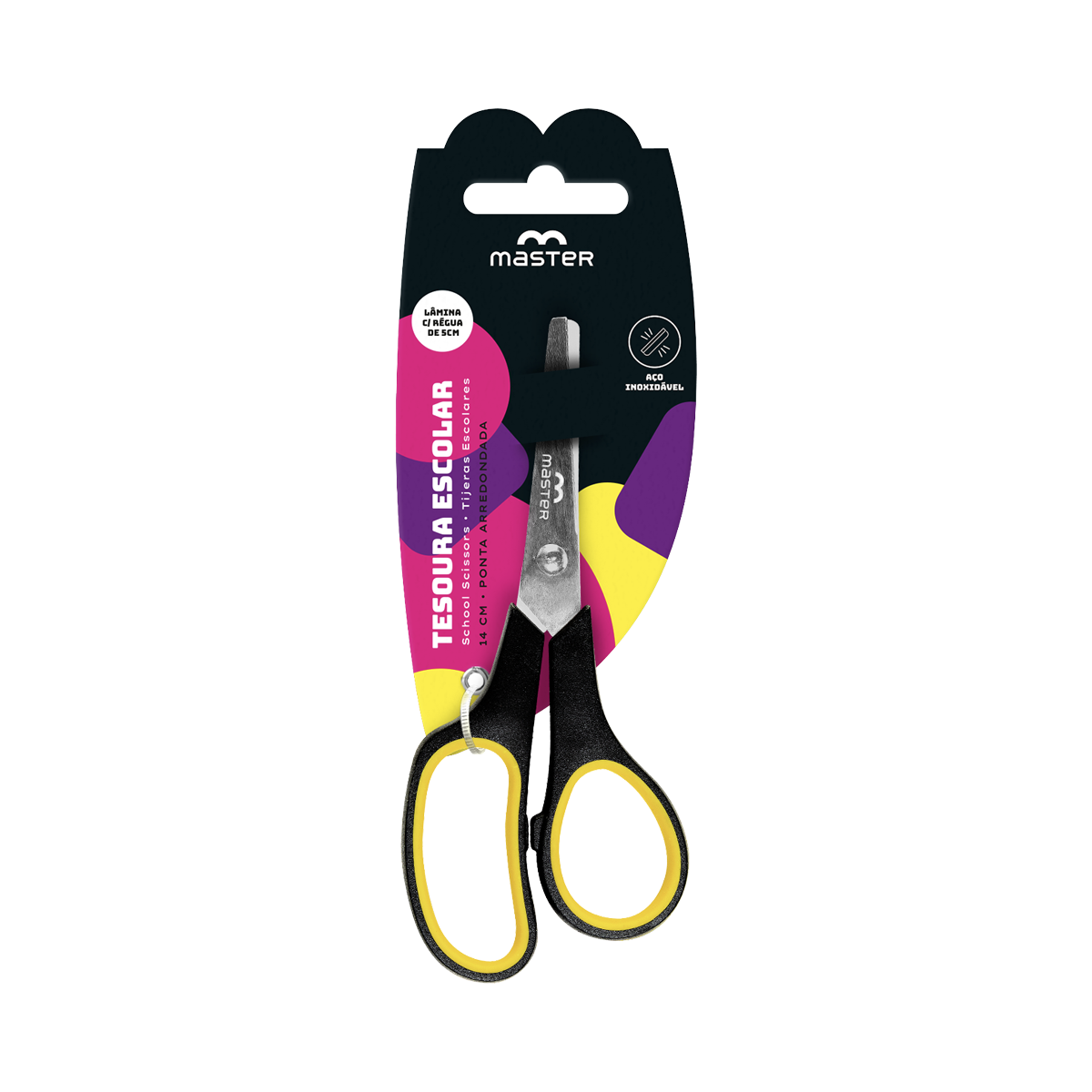 TESOURA ESCOLAR 13CM 3 DEDOS CORES MASTER