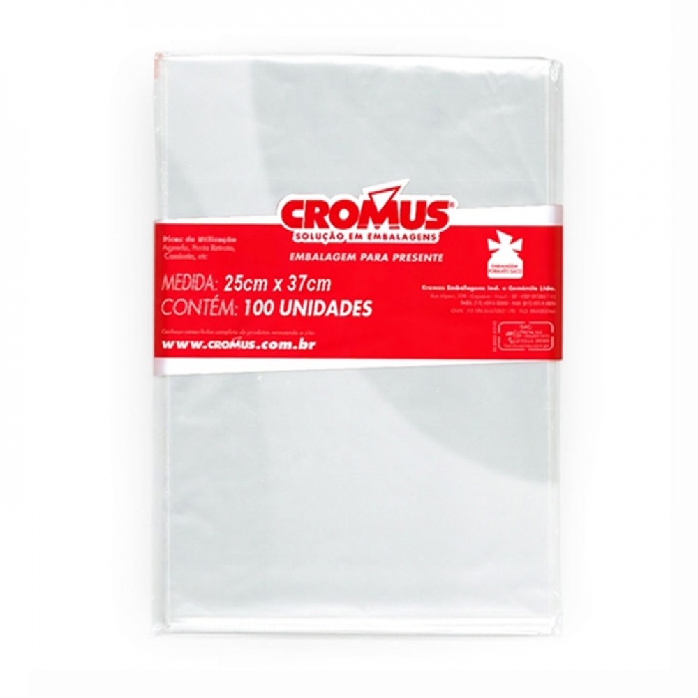 SACO TRANSP P/PRESENTE 25X37 C/50 CROMUS