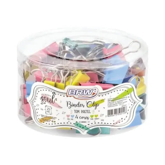 CLIPS BINDER 25MM C/48 CORES PASTEL BRW