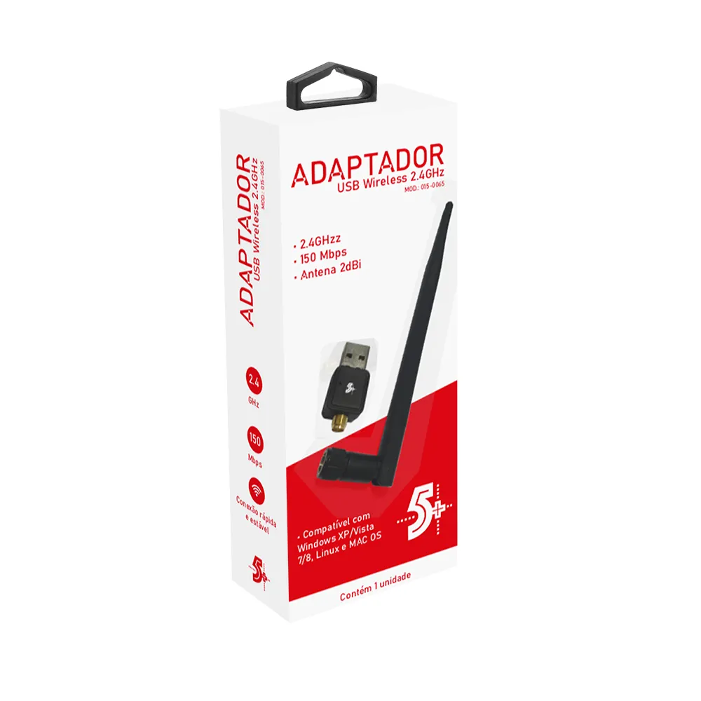 ADAPTADOR USB WIRELESS 2.4GHZ 015-0065 INTERFACE 5+
