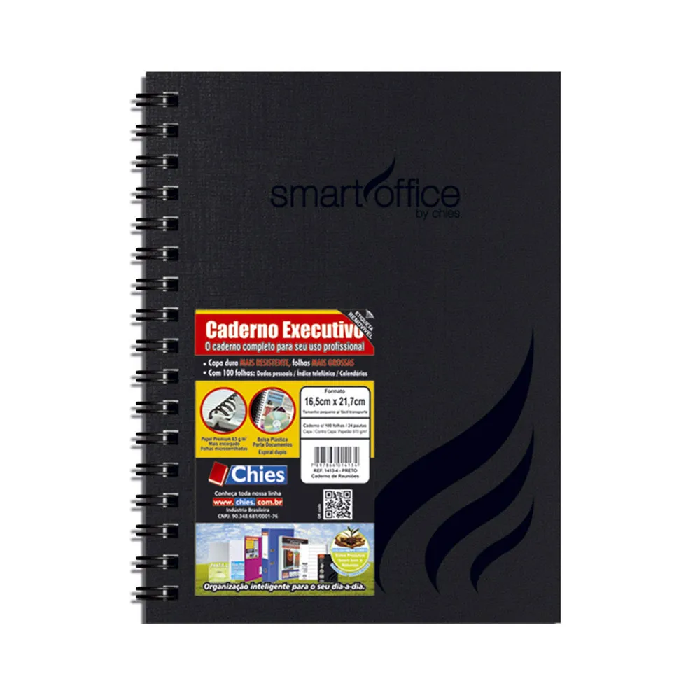 CADERNO EXECUTIVO CD 1/4 100F PR CHIES
