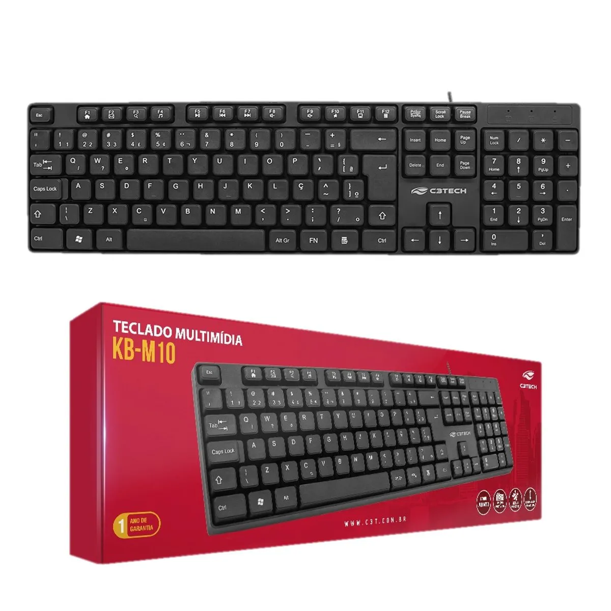 TECLADO USB KB-M10 PR C3TECH
