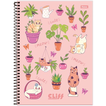 CADERNO ESP UNIV CD 1M 80F C/4 CLIFF FEM FORONI