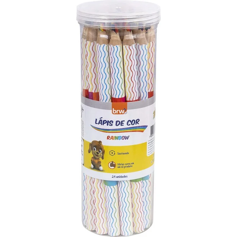 LAPIS DE COR GD SEXTAVADO BIG C/24 RAINBOW CORES BRW