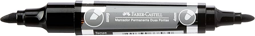 MARCADOR PERM DUAS PONTAS MP2P PR FABER CASTELL