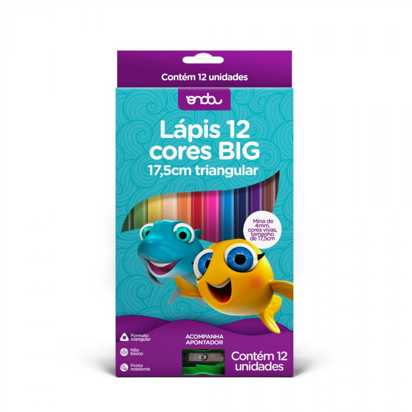LAPIS DE COR BIG TRIANG C/6 12CORES+1 APONTADOR ONDA