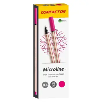 CANETA 0.4MM TRACO FINO C/12 MICROLINE RS COMPACTOR