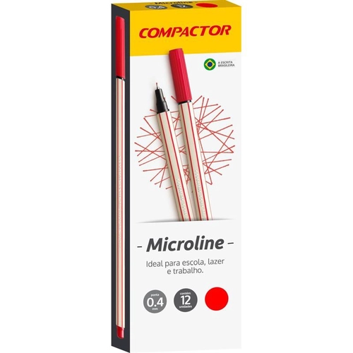 CANETA 0.4MM TRACO FINO C/12 MICROLINE VM COMPACTOR