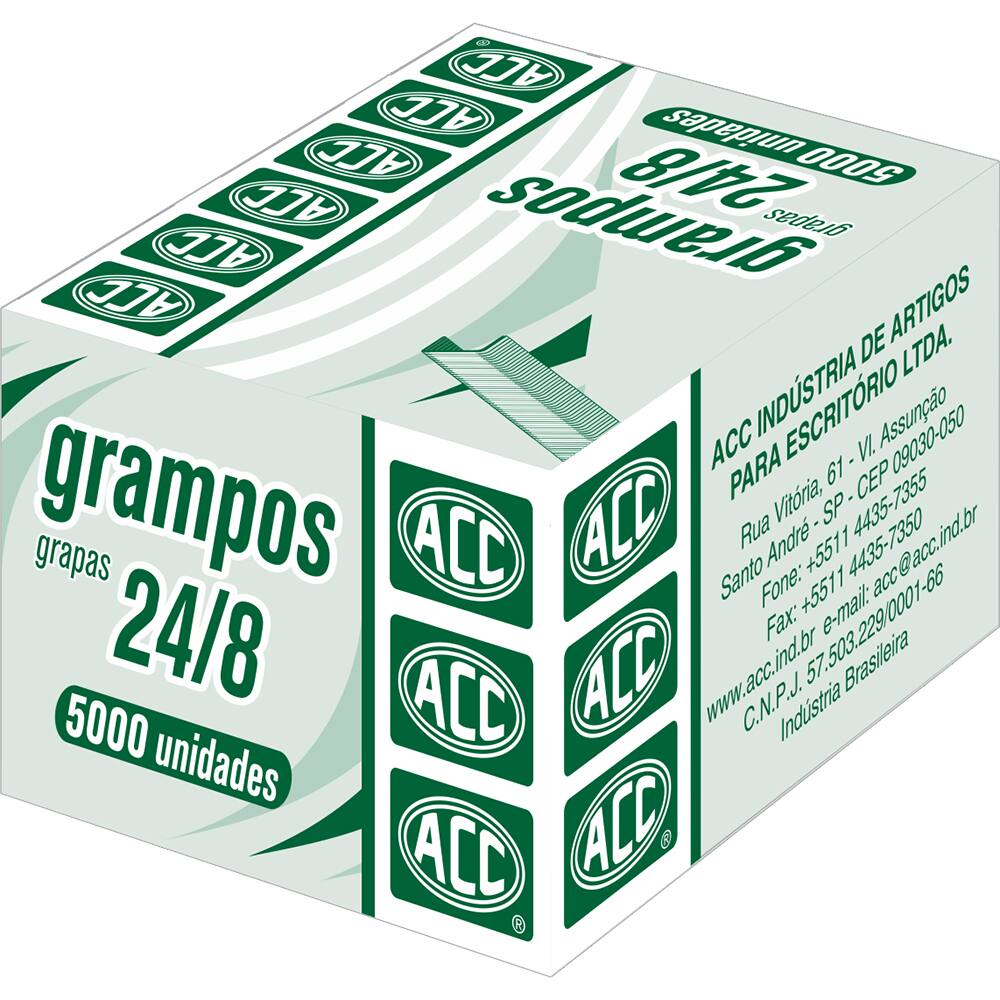 GRAMPO 24/8 EXTRA GALVANIZADO C/ 5000UN ACC