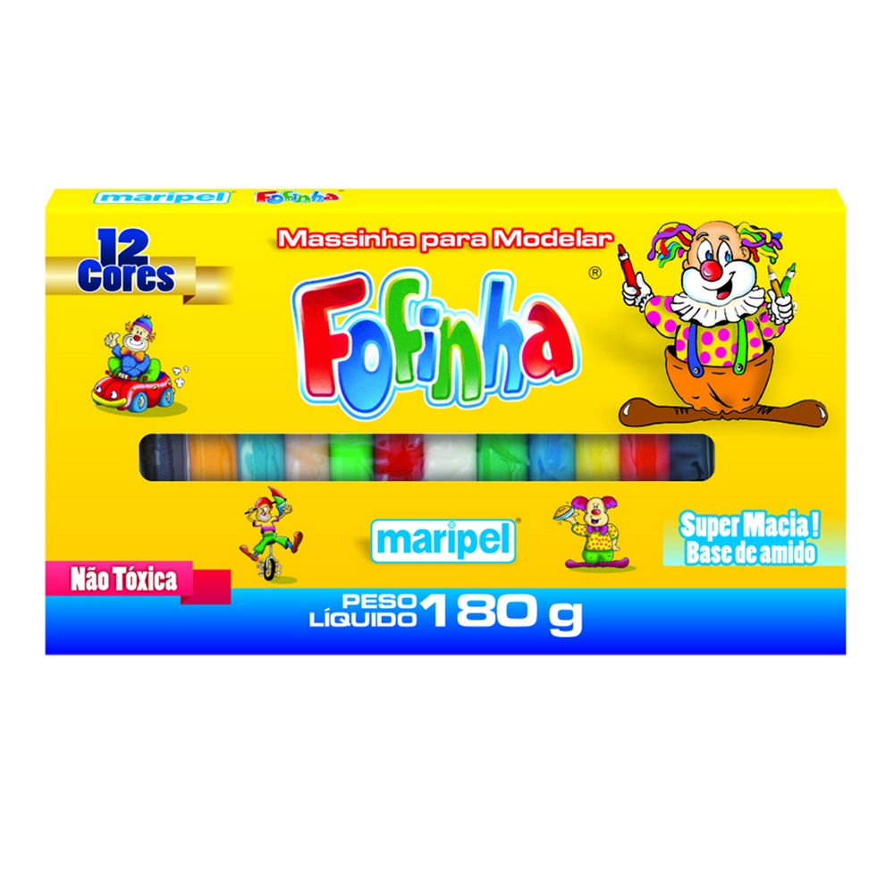 MASSA DE MODELAR FOFINHA 90G 6 CORES 1506E MARIPEL