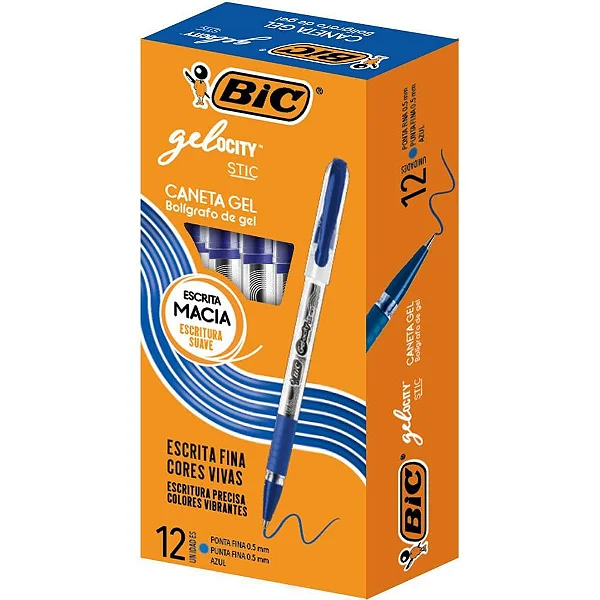 CANETA ESF 0.5 C/12 GELOCITY AZ BIC