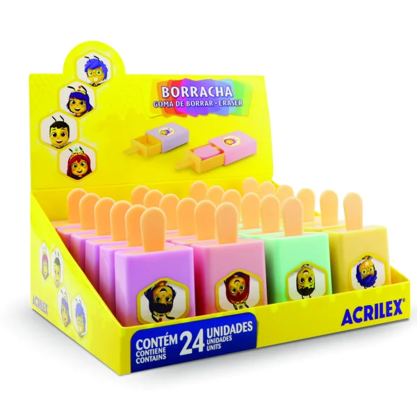 BORRACHA SORVETE C/24 CORES ACRILEX