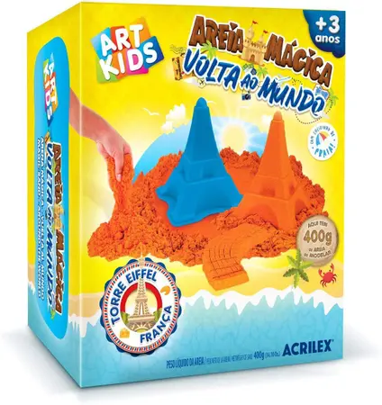 KIT MASSA DE MODELAR AREIA MAGICA TORRE EIFEL 400G ACRILEX